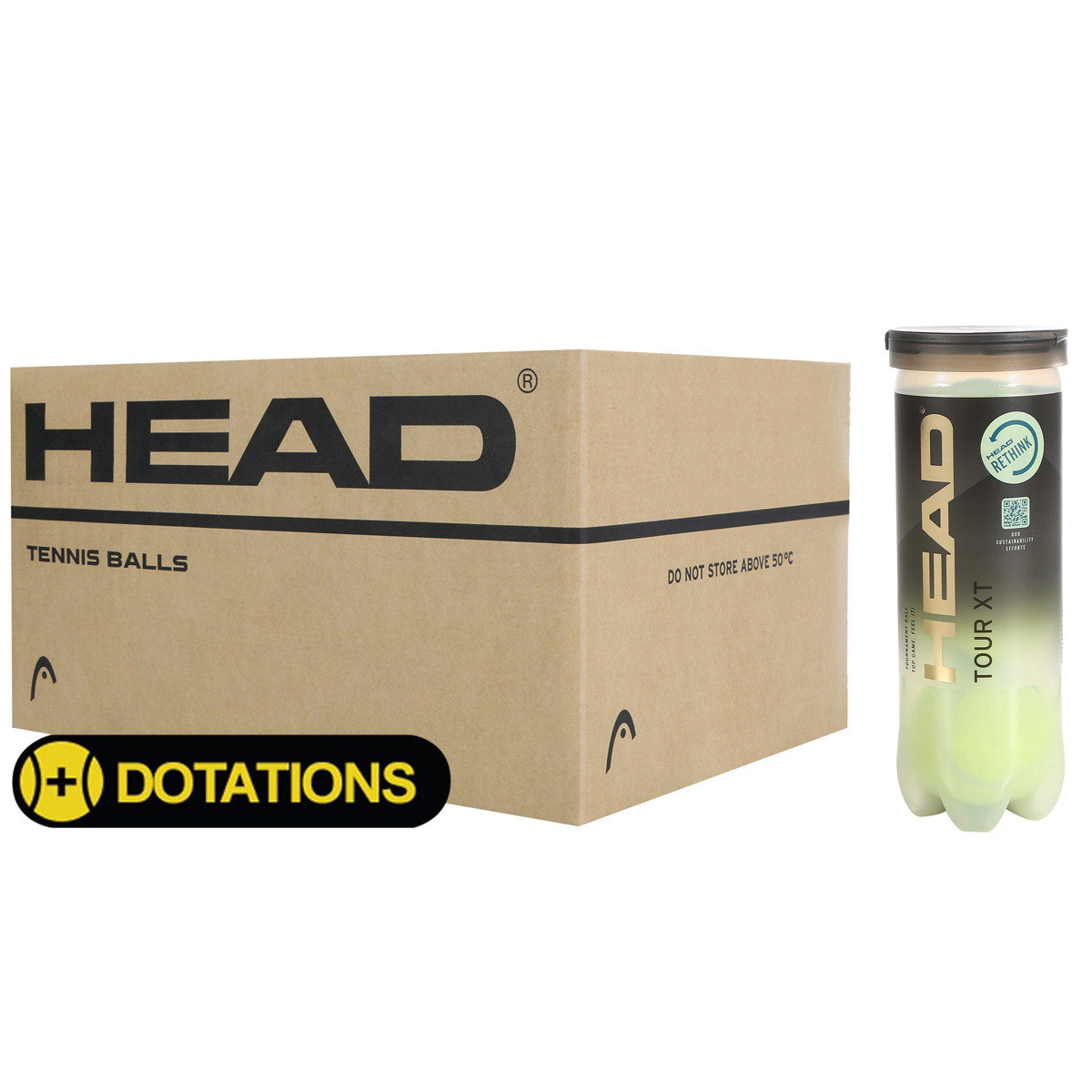 CARTON DE 24 TUBES DE 3 BALLES HEAD TOUR XT