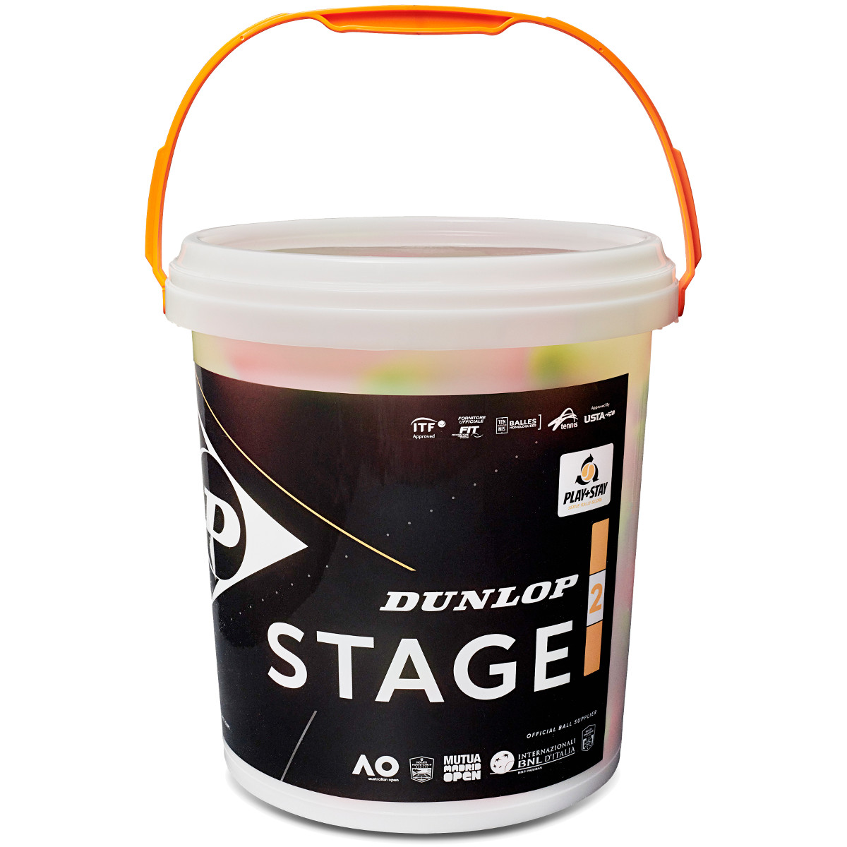 BARIL DE 60 BALLES DUNLOP STAGE 2 ORANGES