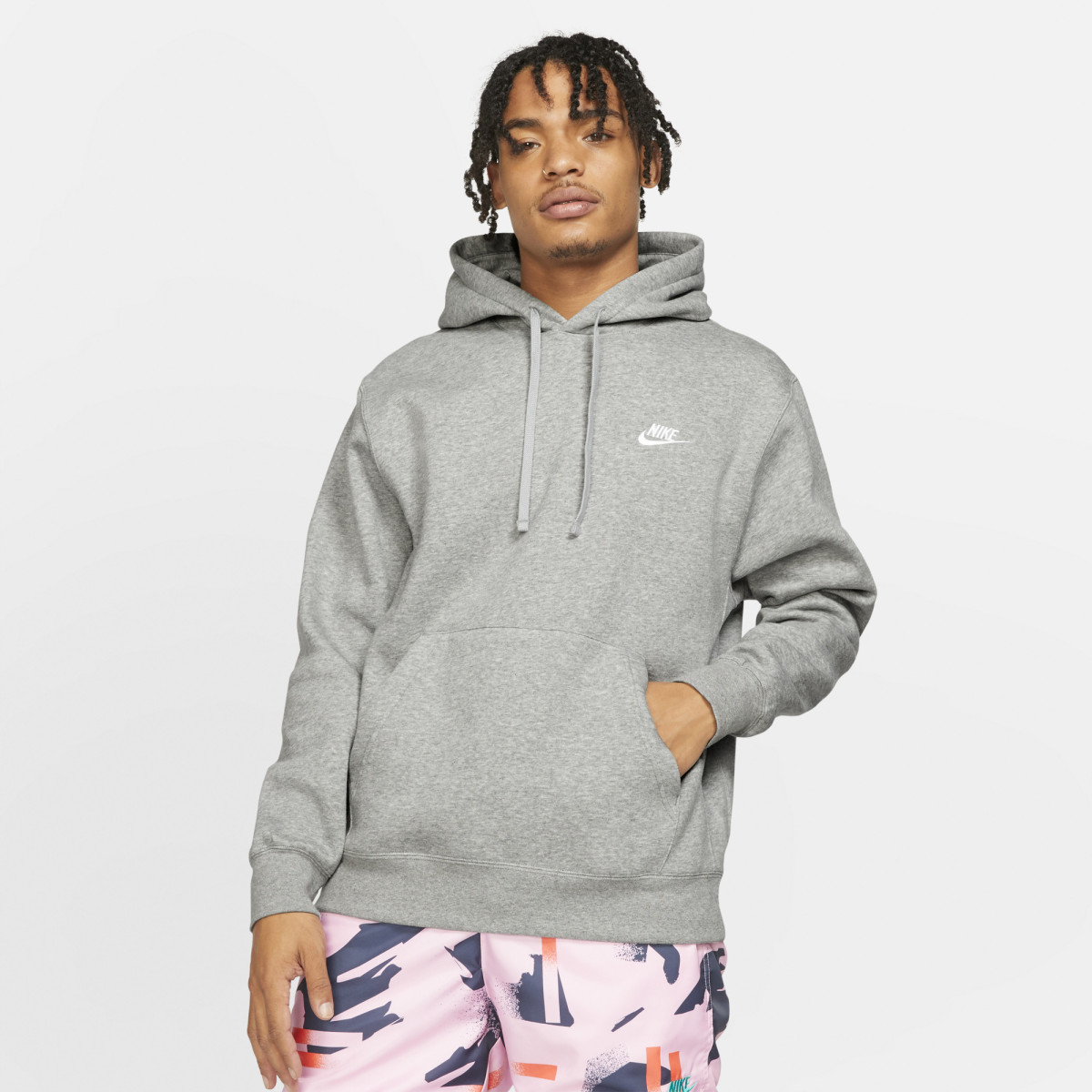 Nike NIKE SPORTSWEAR CLUB FLEECE Gris / Blanc - Vêtements Sweats