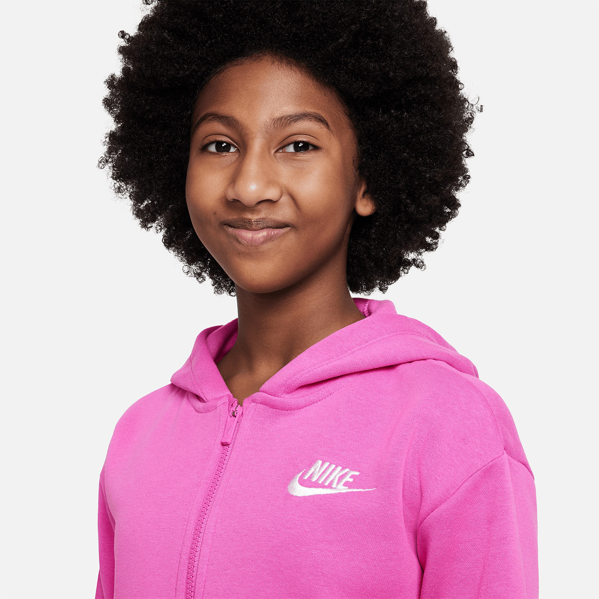 SWEAT NIKE JUNIOR FILLE SPORTSWEAR CLUB FLEECE FULL ZIP A CAPUCHE