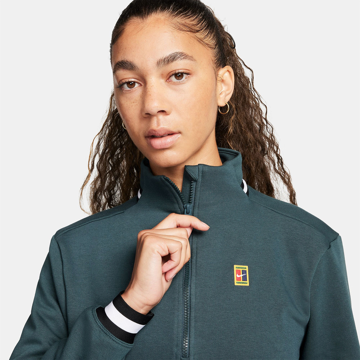 SWEAT NIKE FEMME HERITAGE CROPPED 1 4 ZIP NIKE Femme Vetements Tennispro