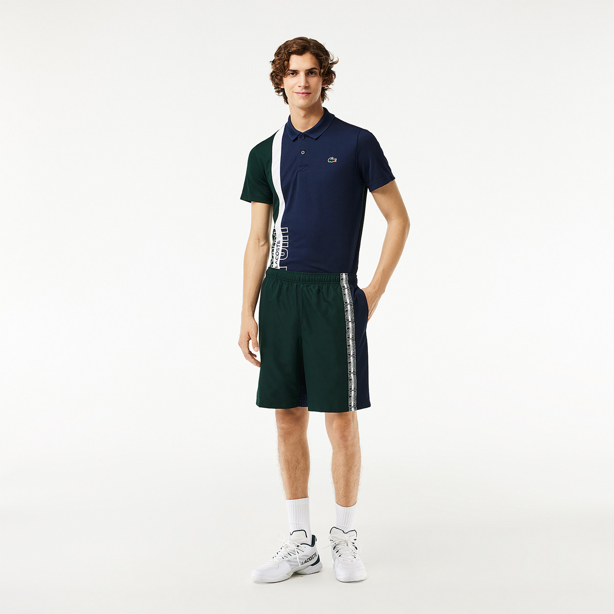 Short lacoste homme gris sales