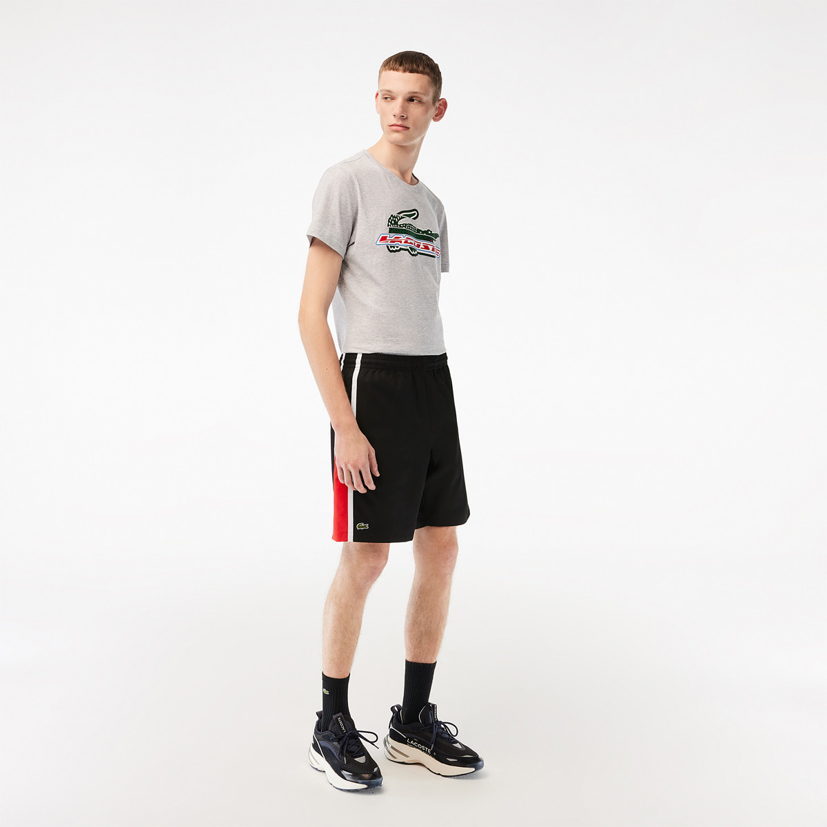 Short lacoste homme clearance gris