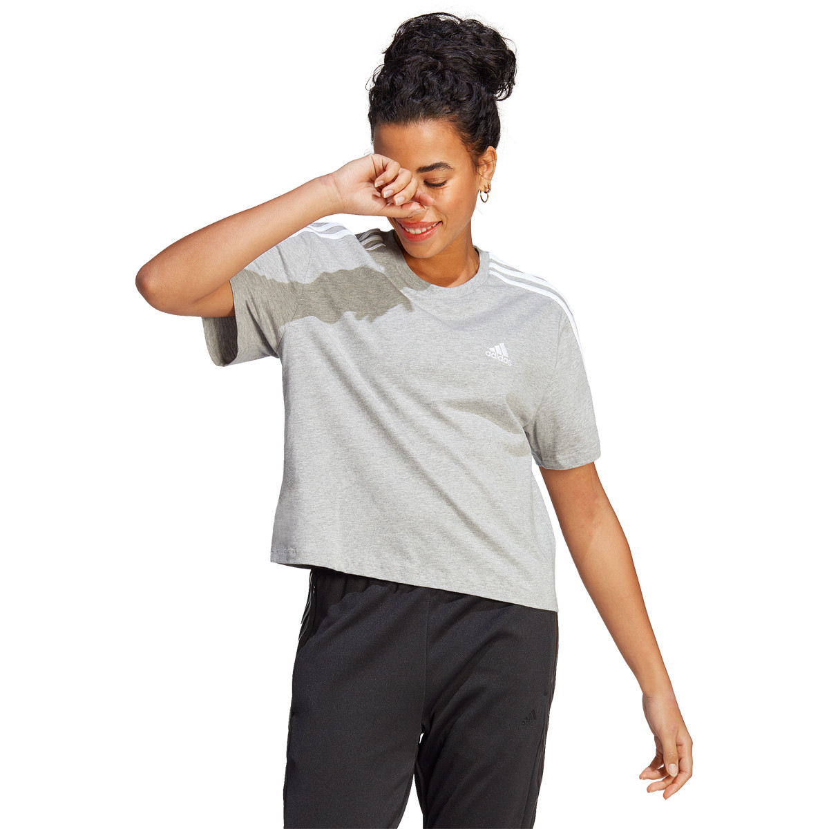 T SHIRT ADIDAS FEMME 3 BANDES CROP TOP ADIDAS Femme Vetements Tennispro
