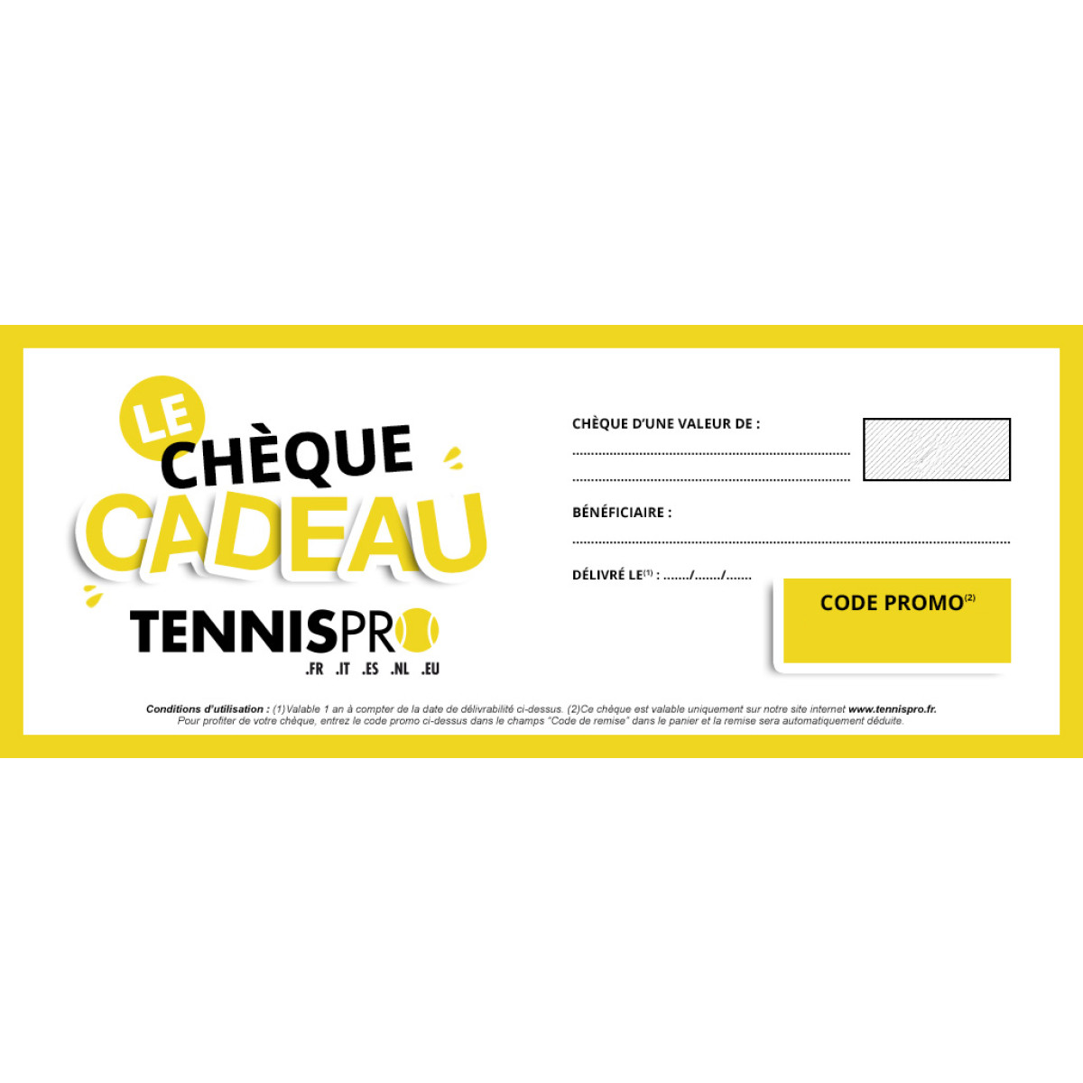 CHEQUE CADEAU TENNISPRO