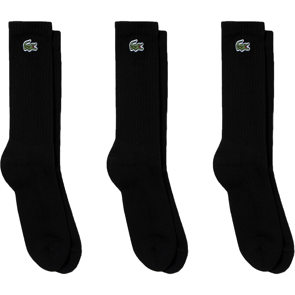 Chaussettes de tennis Lacoste homme - Coloris noir - Pack de 3 paires