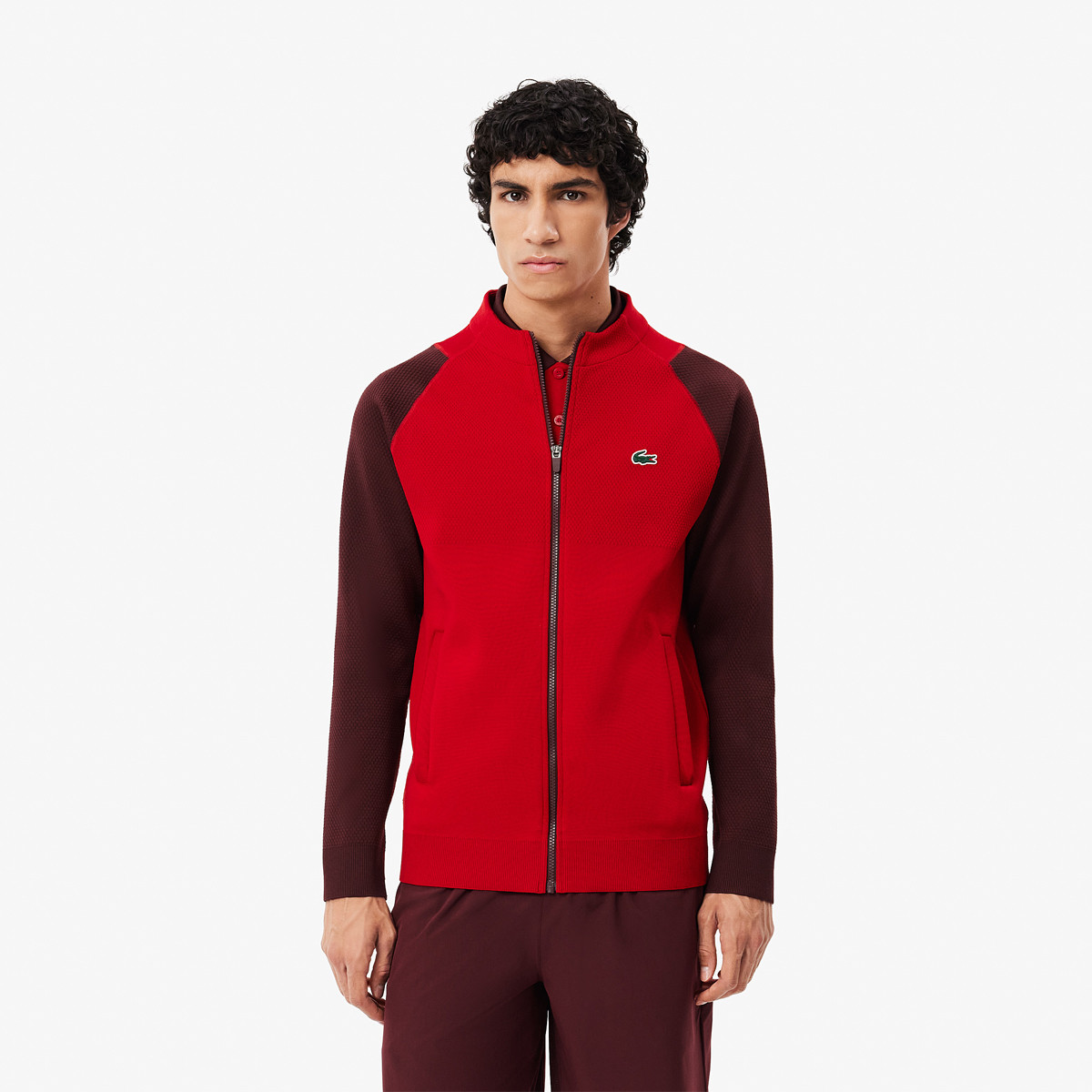 VESTE LACOSTE A COL FULL ZIP DJOKOVIC ASIE EUROPE LACOSTE Homme Vetements Tennispro