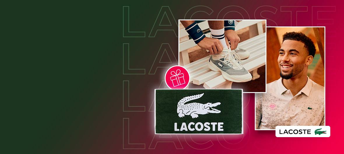 Une serviette Lacoste offerte